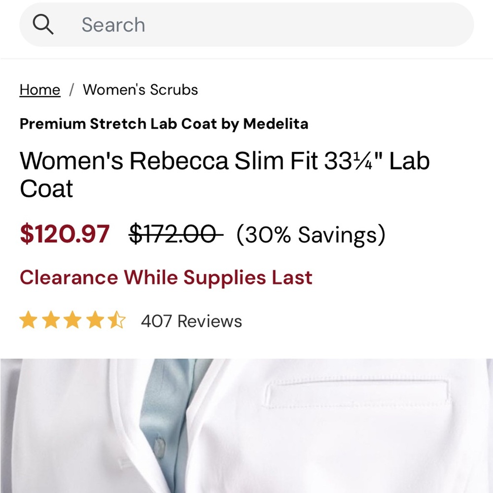 Women's White Rebecca Slim Fit Lab Coat